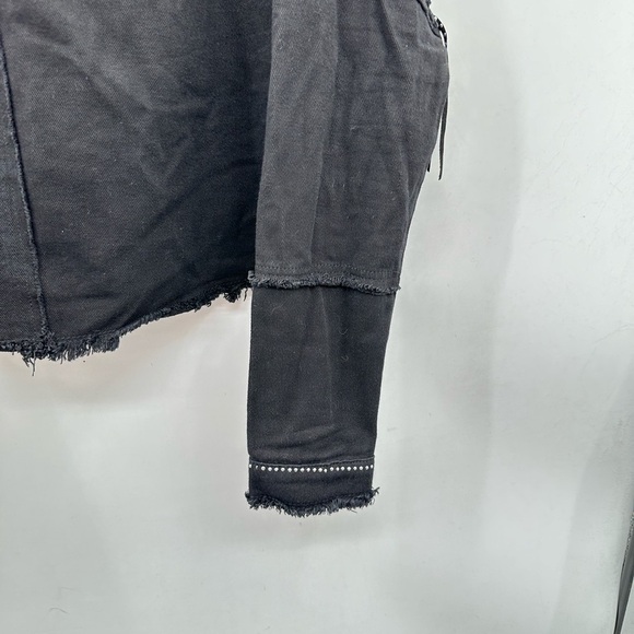 JW SIGNAUTRE L. ANGELES Black fringe STUD cowboy concert core woman jacket L - Picture 13 of 15